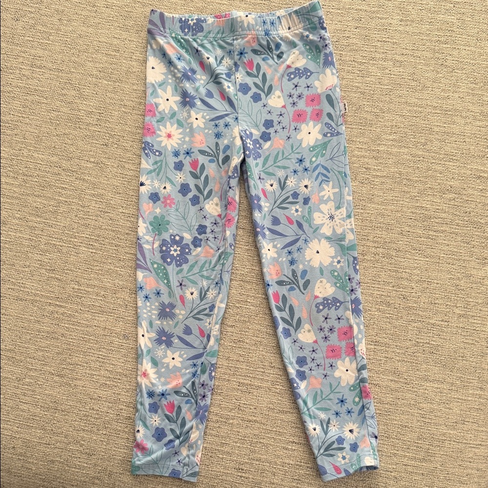 Little Sleepies Light Blue Floral Print Leggings